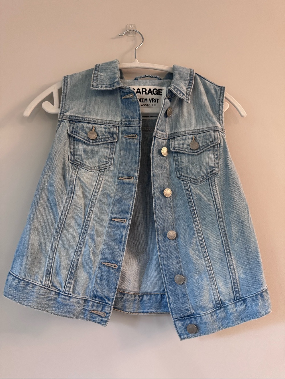 Vintage Garage Light Wash Denim Vest